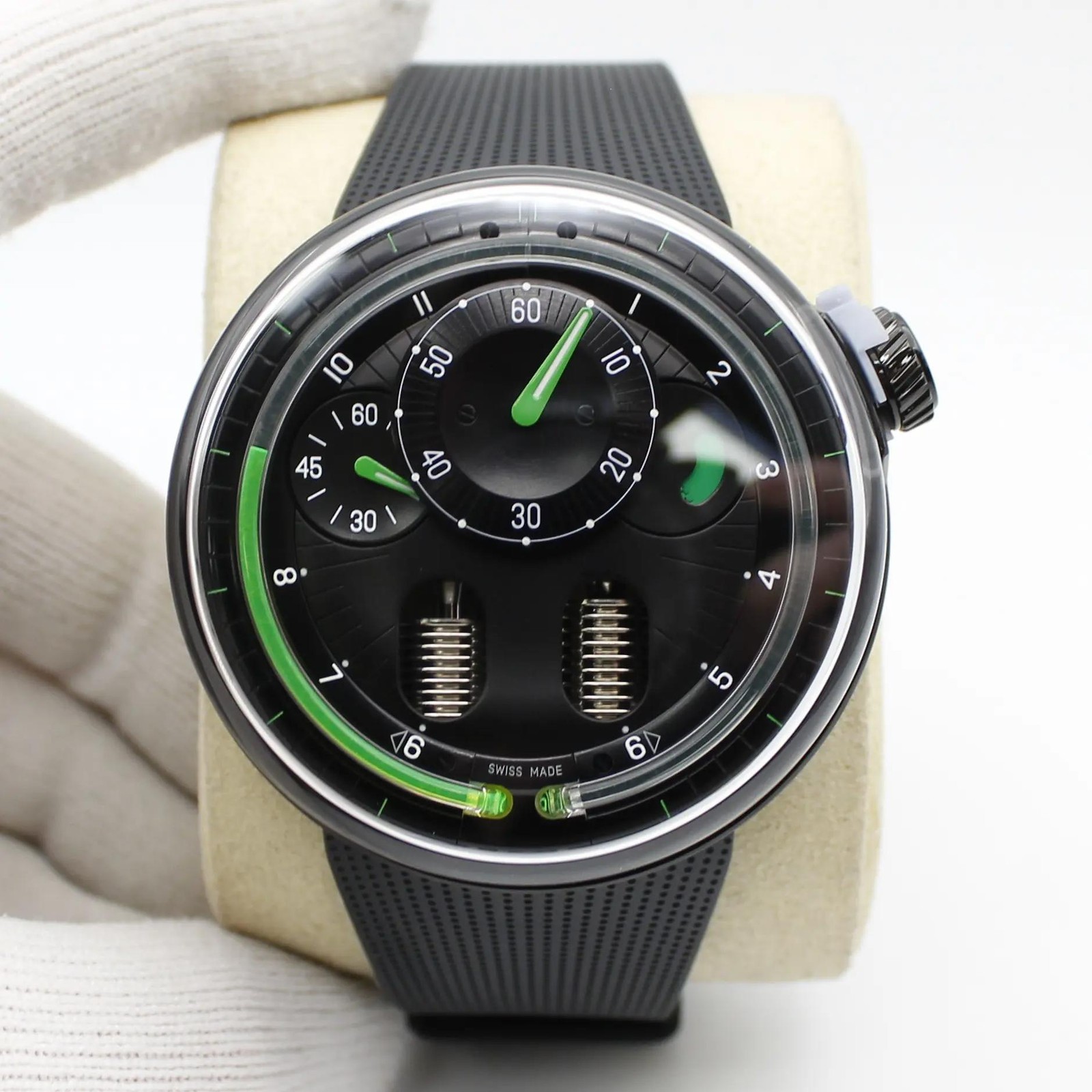 HYT H0 48MM Stainless Steel Green Accents Manual Wind Men’s Watch H00826-A