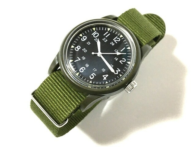 Daiso Military Milliwatch Black & Khaki 2 piece set Wristwatch Military japan