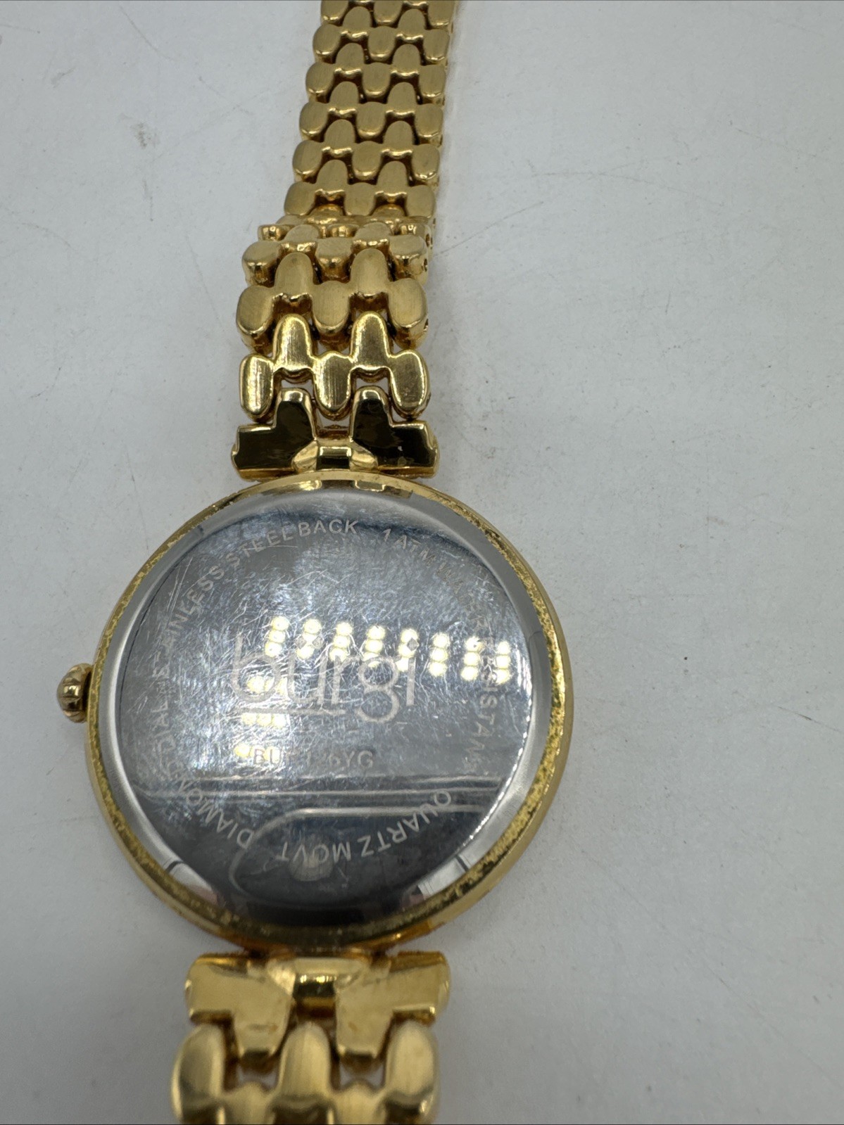 Burgi Women’s BUR126YG Diamond & Crystal Accented Mother-of-Pearl Dial Untested