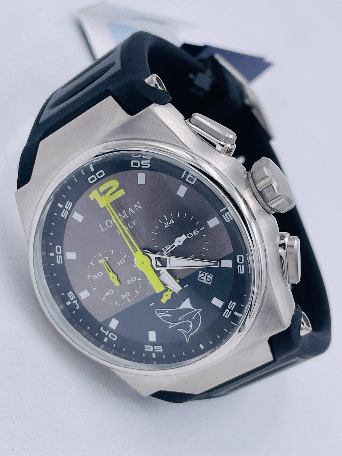 Locman Mare Chrono 555ACKYG/549 44mm Rubber Steel Watch Hot Sale New