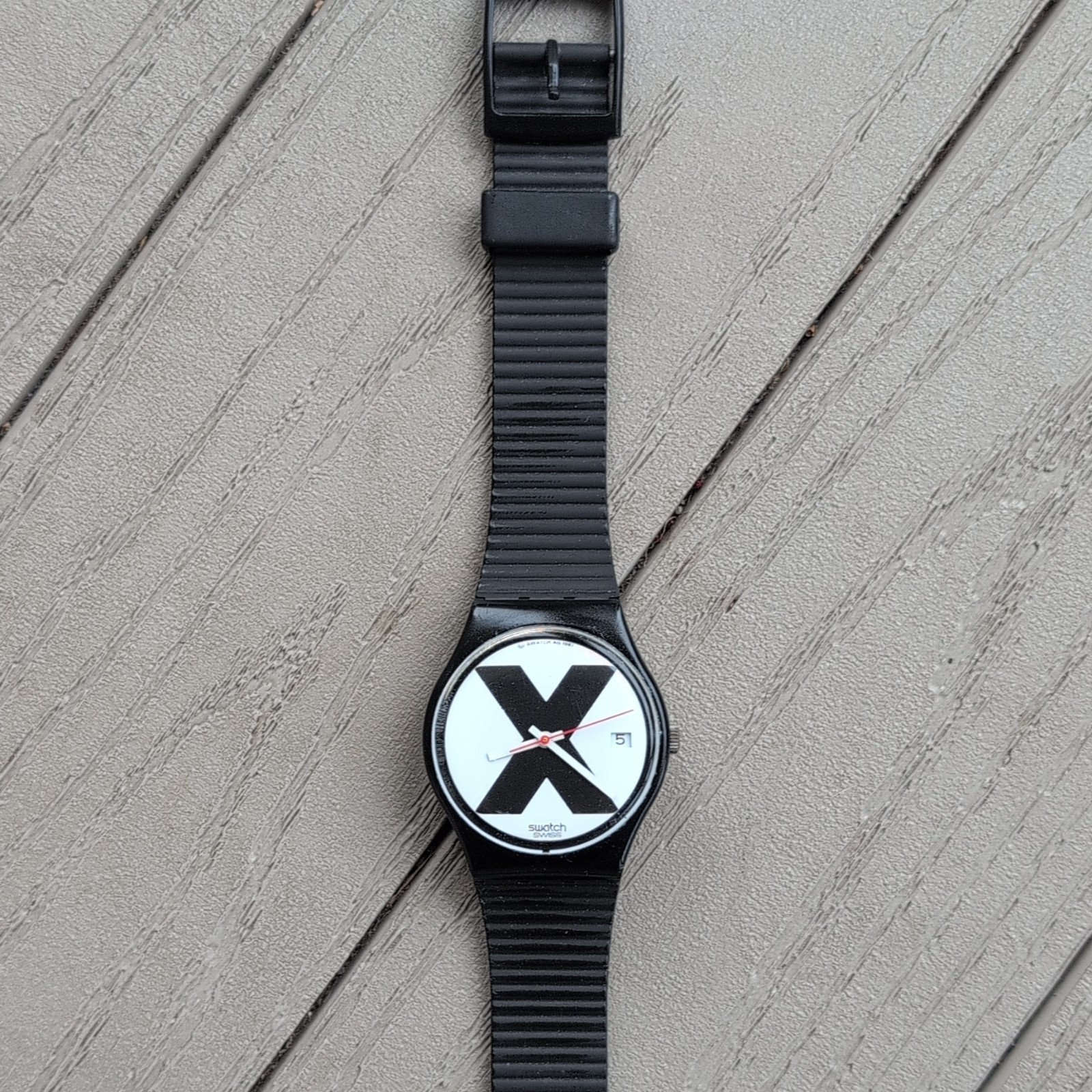 Rare Vintage 1987 Swatch X -Rated 34mm GB406 New Battery Runs Perfect