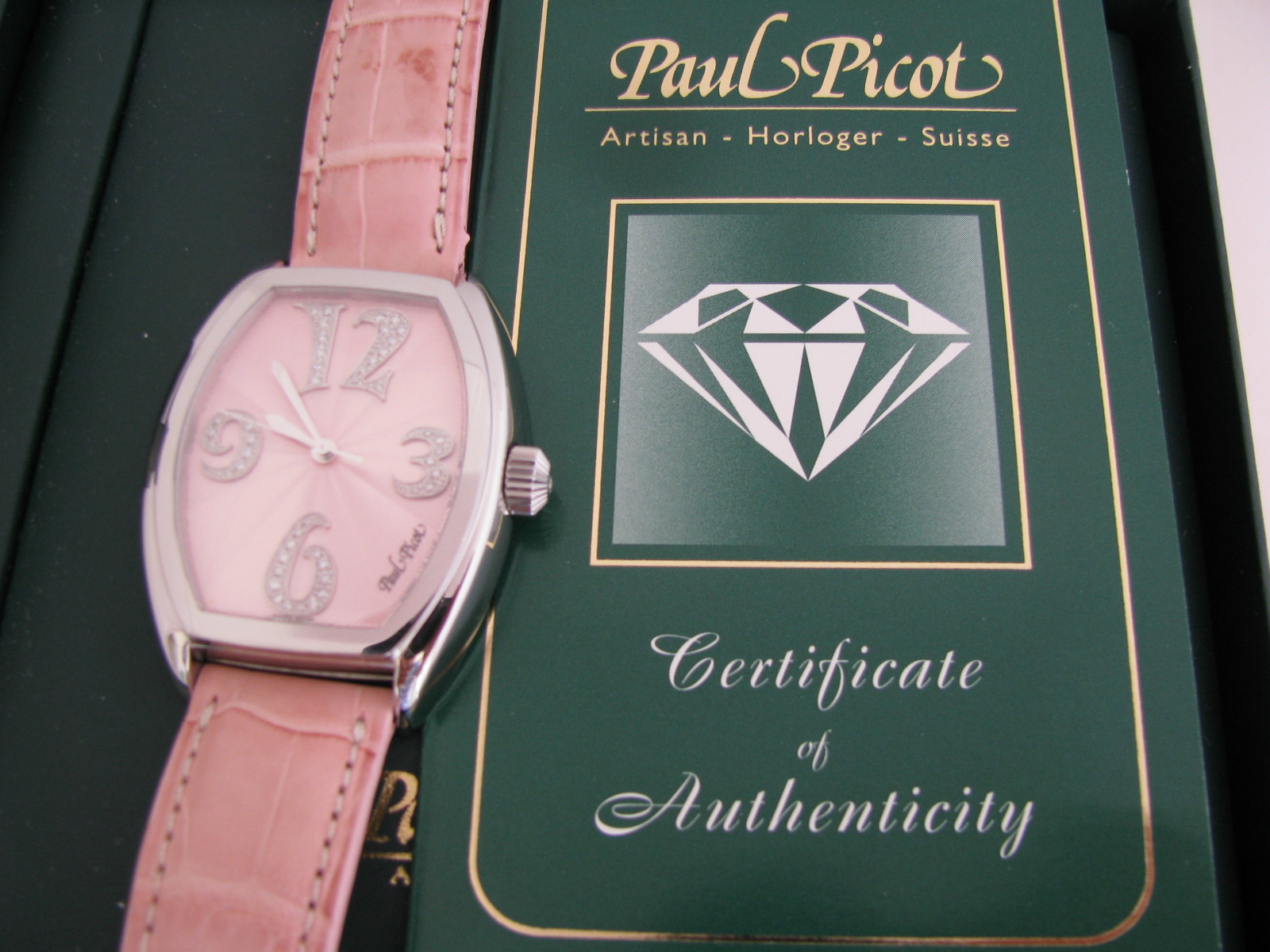 Paul Picot – Firshire 2000 Pink 4097lak Diamonds Cert of Authenticity