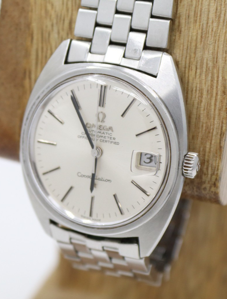 Omega Constellation 168.017 Linen Dial Stainless Steel Watch