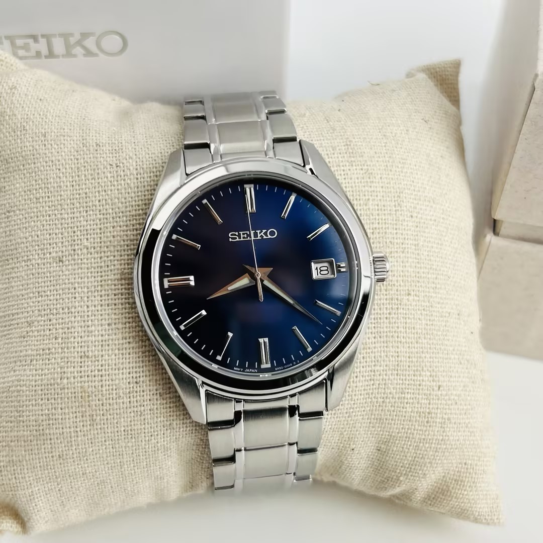 Seiko Essentials SUR309 Blue Dial Stainless Steel Men’s Quartz Watch 40.2mm New
