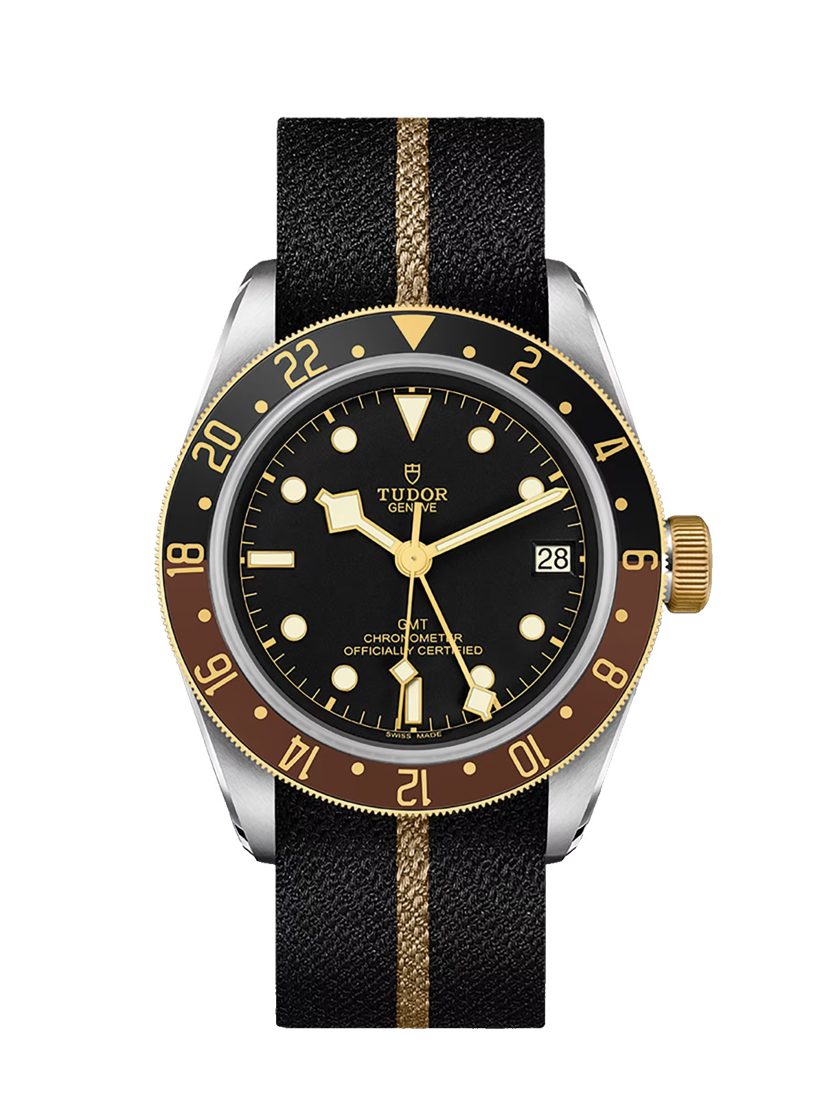 Tudor Black Bay GMT S&G Yellow Gold Two-Tone Black Dial Watch M79833MN-0004