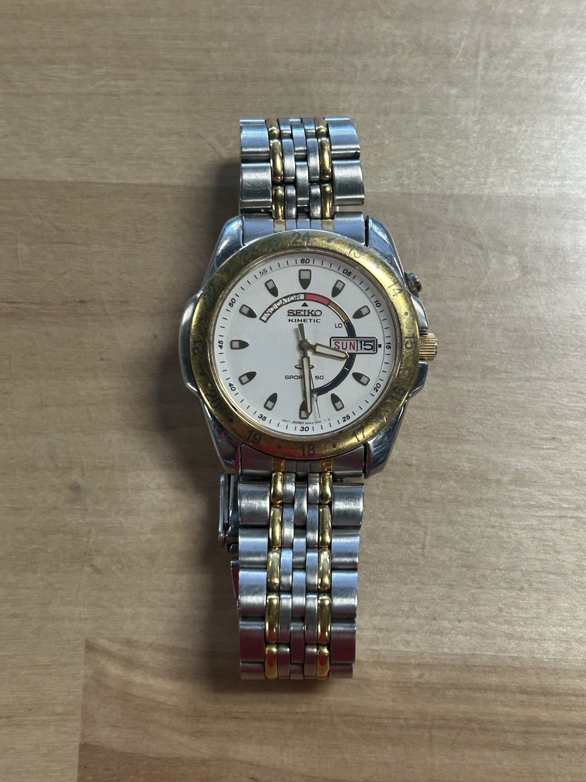 VINTAGE Mens SEIKO KINETIC SPORTS 50 WATCH = MODEL 3m43 OA29 = JAPAN