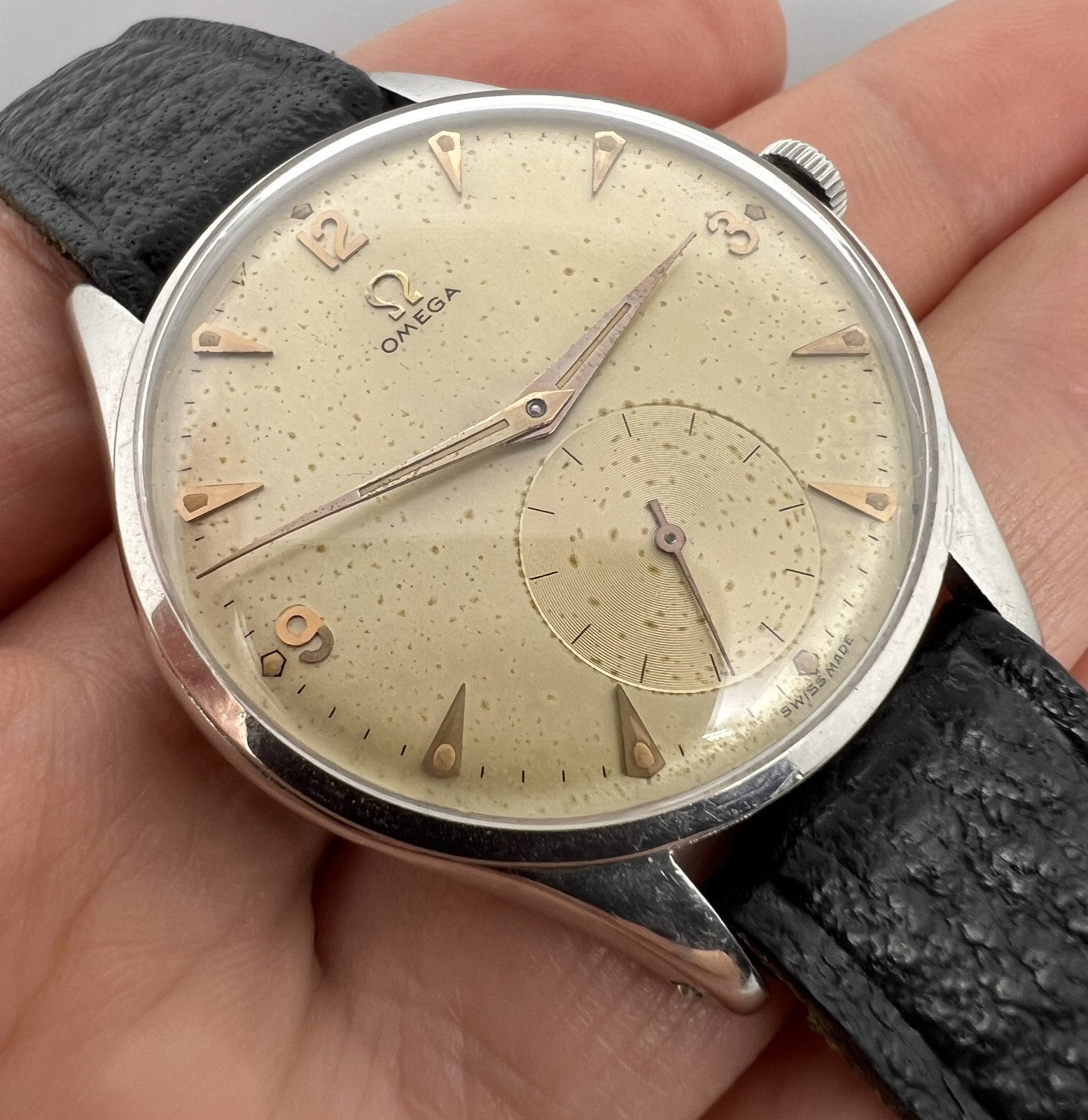 OMEGA JUMBO 38 MM VINTAGE REF 2505 MANUAL CAL 265 MEN’S WATCH SUPER RARE MARKS