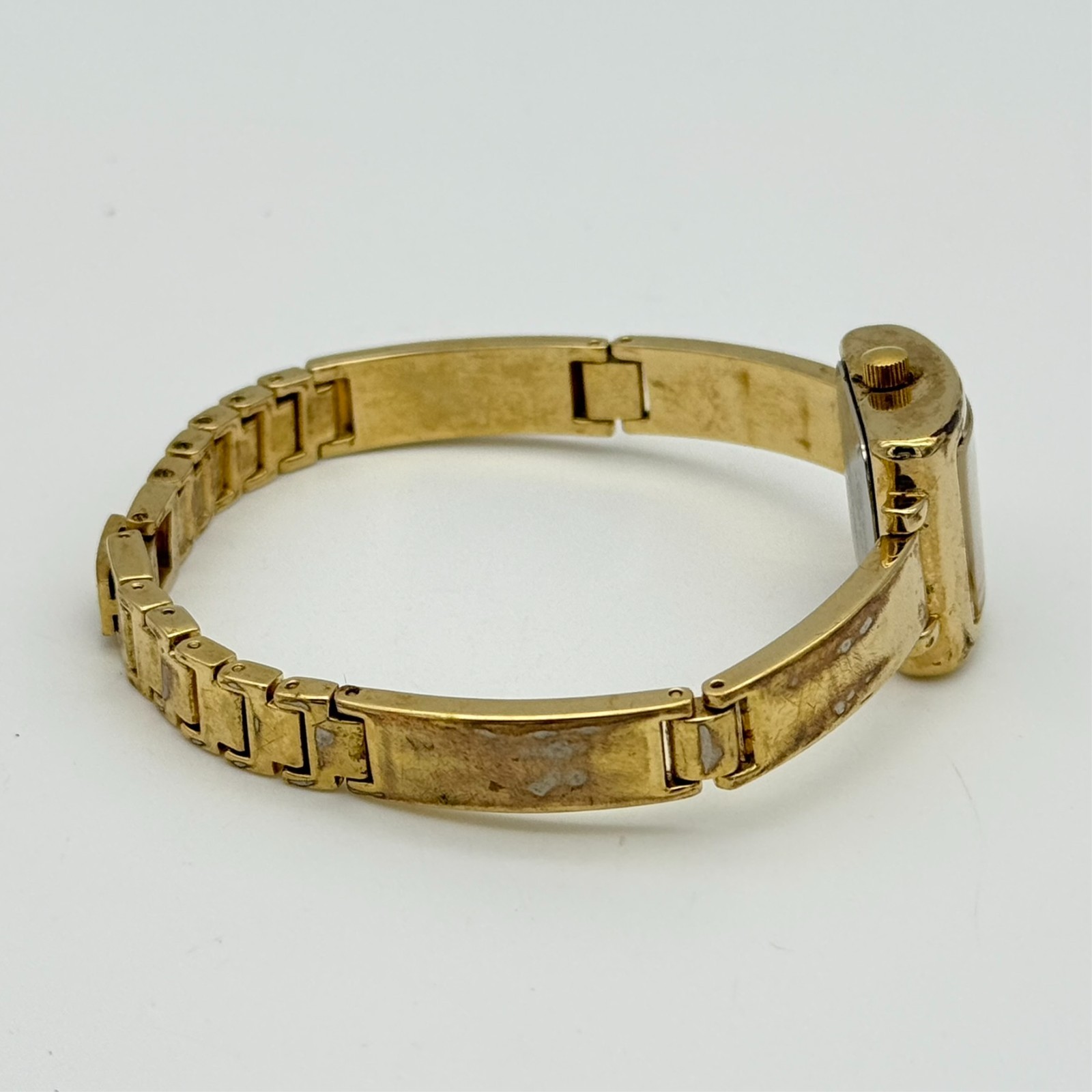 Women’s Vintage 1997 TIMEX Essentials Gold Tone Square Dial Bracelet Watch, Runs
