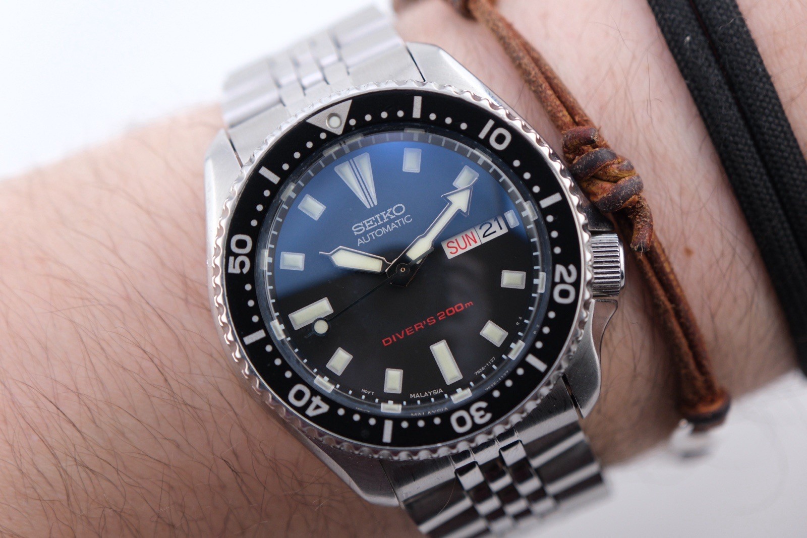 Seiko SKX173 7S26-0028 Automatic Diver – Rare Malaysia Dial 2 Bands CLEAN