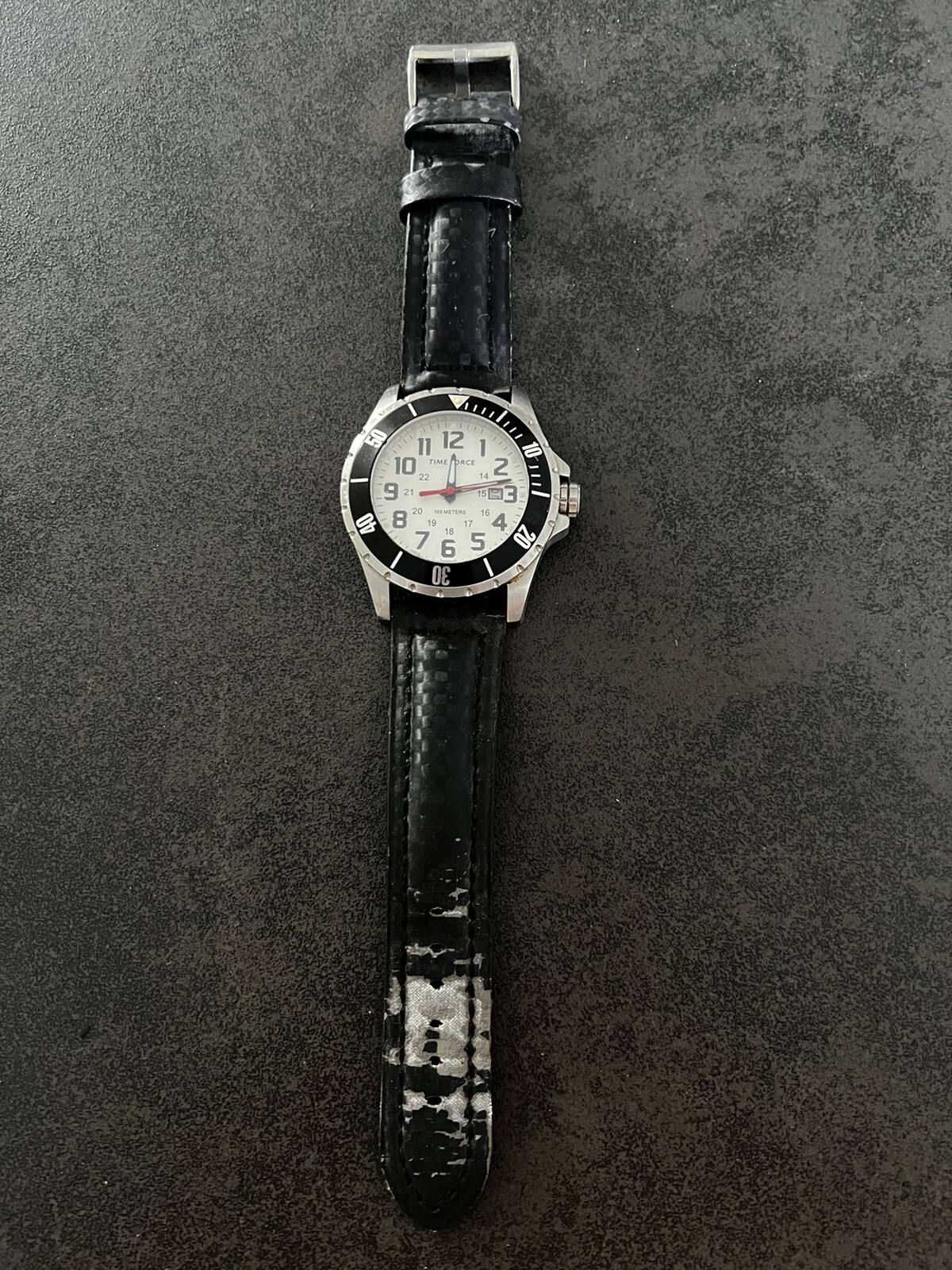 Time Force Black & Silver Bezel Strap Men’s Watch Model No.TF3298M