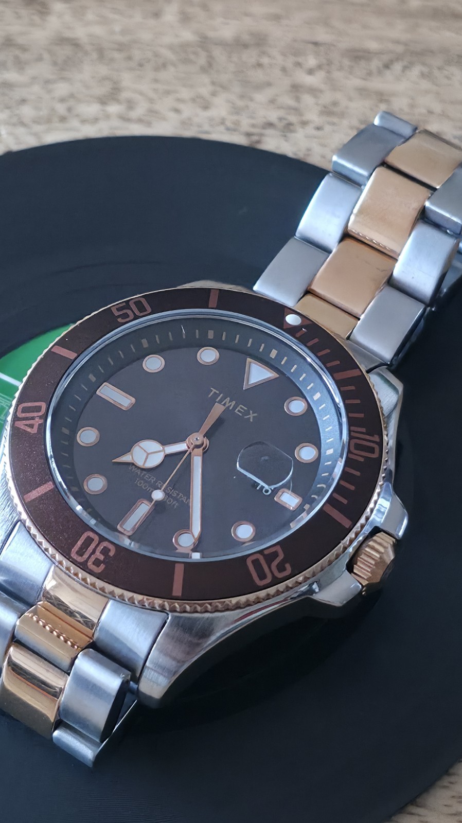 Timex Men’s Watch – Harborside Coast Black Dial Two Tone Bracelet Date | TW2V421