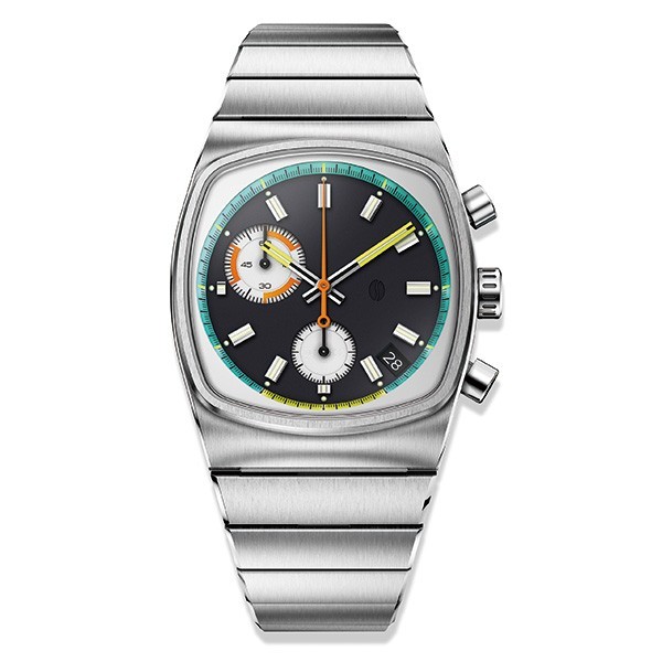 Brew Watch Co. Metric Retro Dial METRIC-BLK Quartz Chronograph New