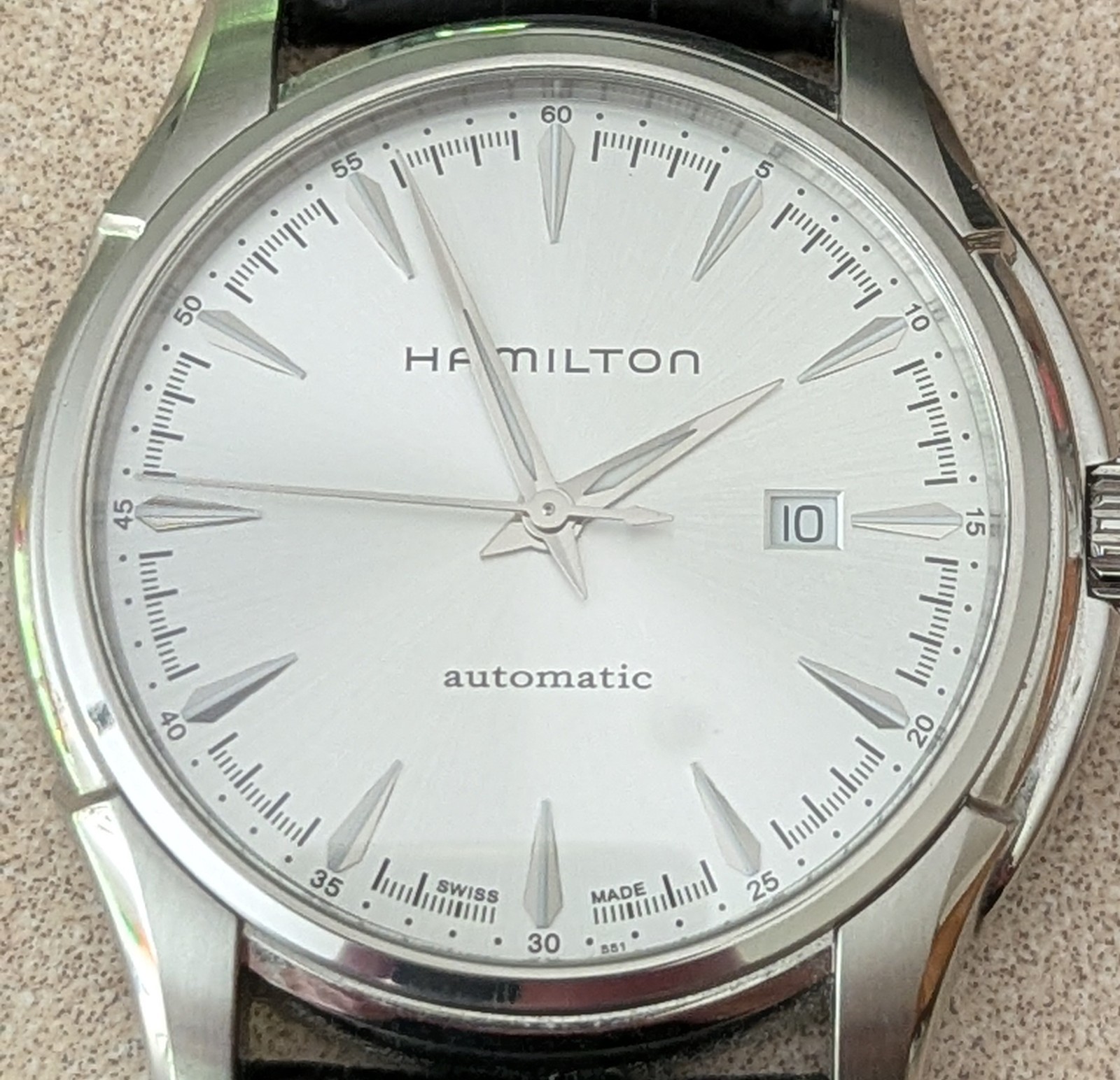 Hamilton Men’s H32715551 Jazzmaster Viewmatic Silver Dial Watch