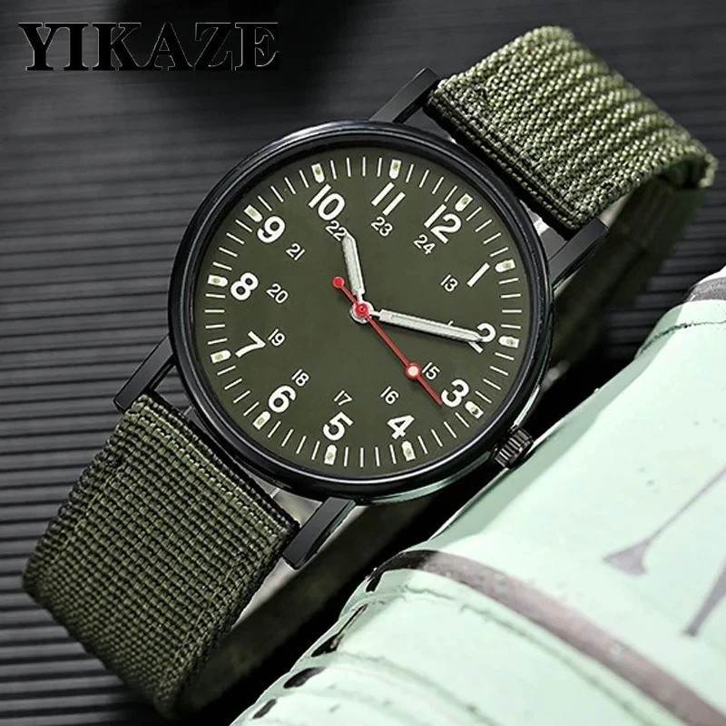 Military Watch Army Durable Water Proof Luminous 24Hours Dial Nylon Strap USA