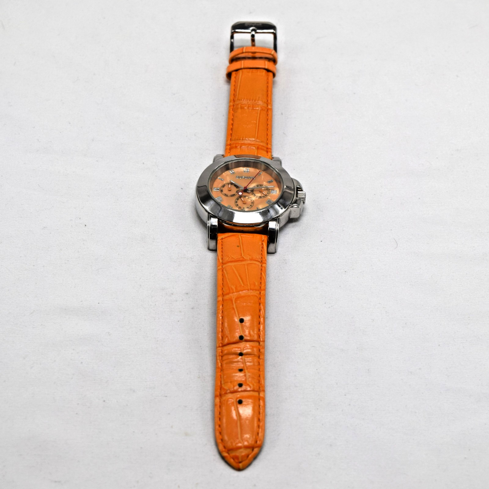 Unisex Dufonte by Lucien Piccard 727022OR All Steel 3 Register Orange Watch