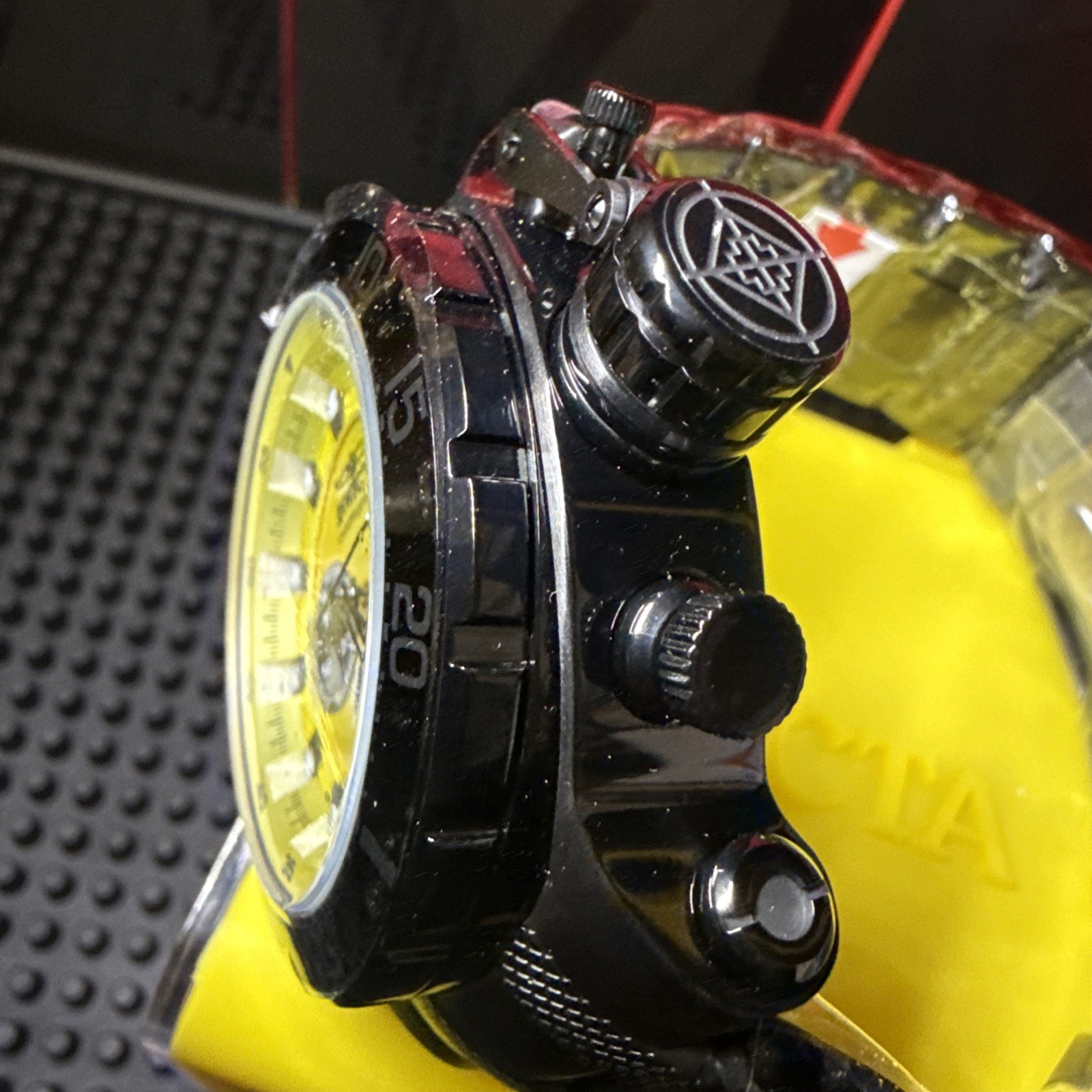 Invicta Coalition Forces Black NightHawk Yellow dial 52mm Chrono Black 49229