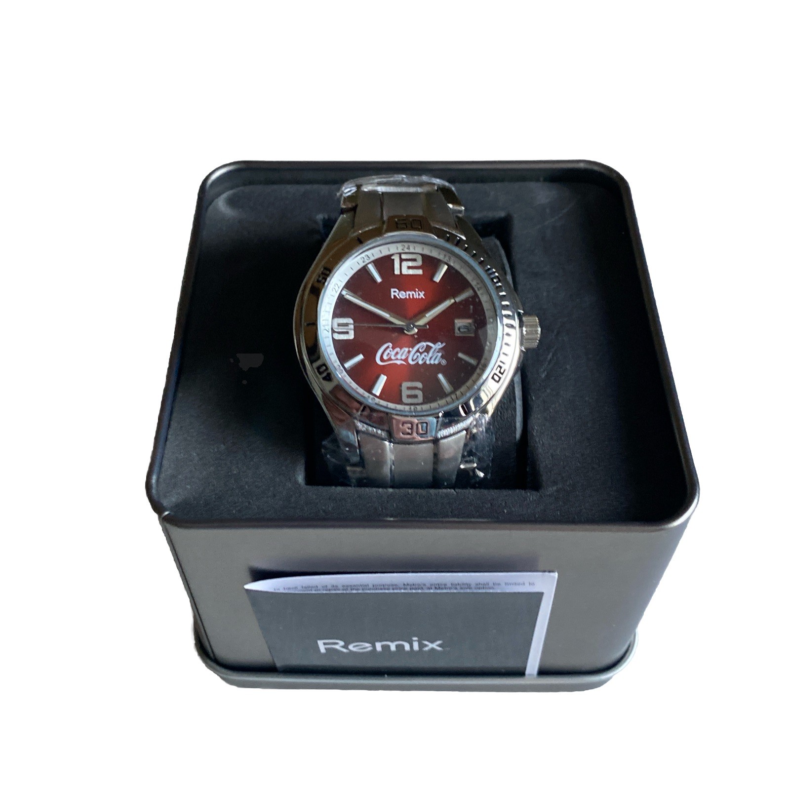 Rare! Coca-Cola Remix By Fossil Sport Stainless Steel Watch For Men PR3019