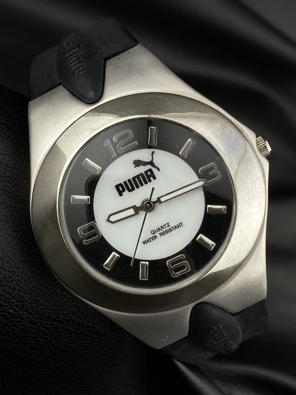 Puma Stainless Steel Round Dome Sporty Swiss Time Rubber Band Men’s Watch