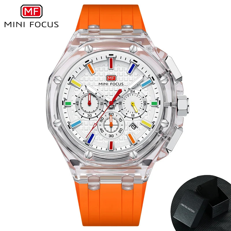 MINI FOCUS Fashion Multifunctional Quartz Watch for Calendar 24 Hours Display C