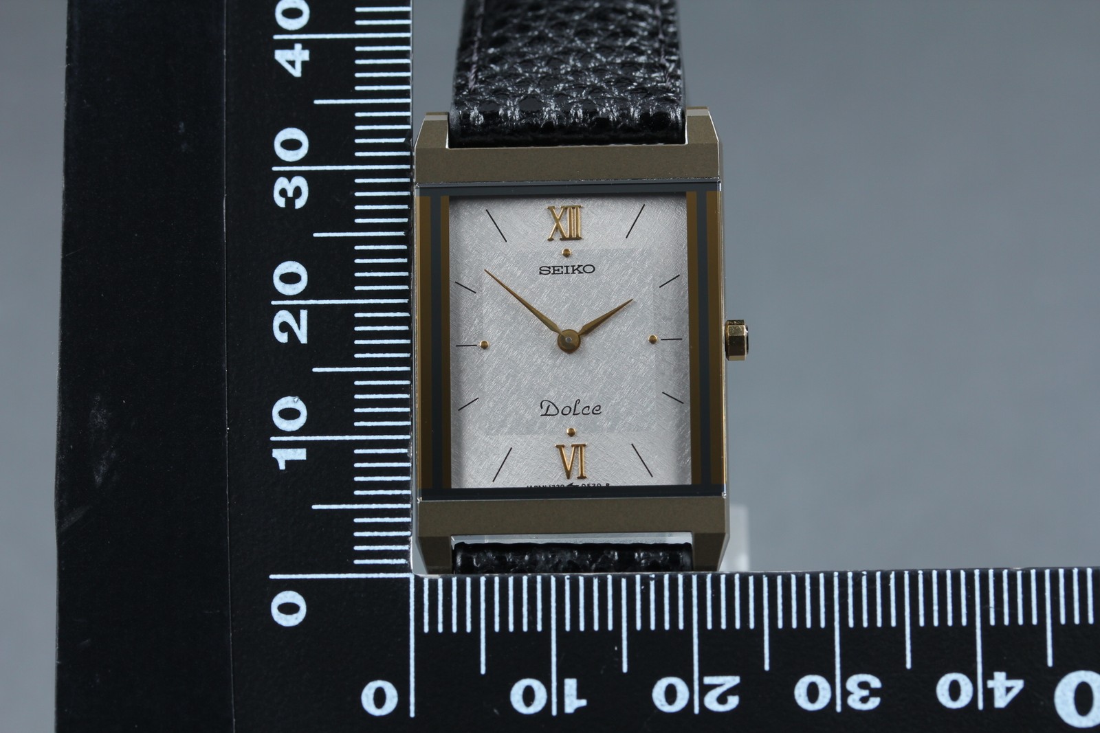Vintage 1986 [N MINT] SEIKO CERAMICS DOLCE 1220-5300 Quartz Tank Men’s Watch