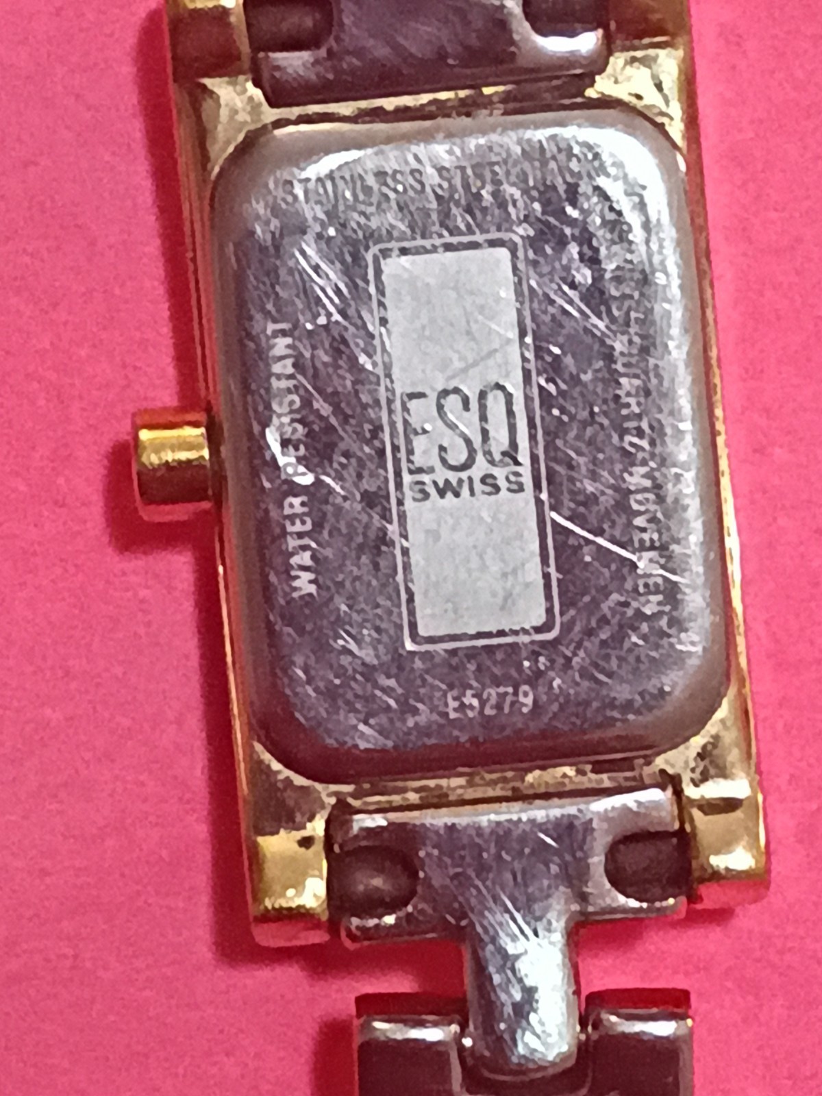 ESQ Swiss By Movado Ladies Mother Of Pearl Gold Tone Bracelet Watch