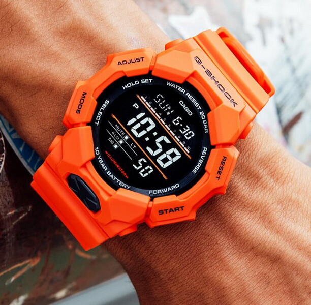 Casio G-Shock GD010-4 World Time 10 Year Battery Digital Orange Watch