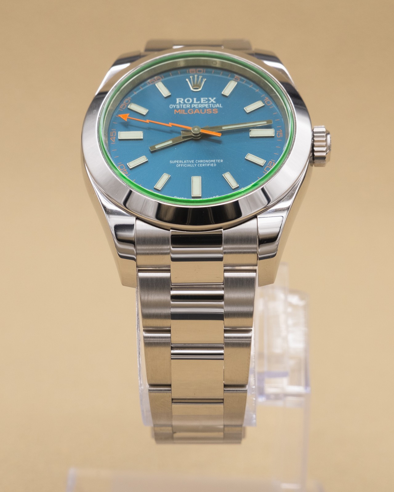 Rolex Milgauss 116400GV Blue Dial 40mm Steel Oyster Box & Card
