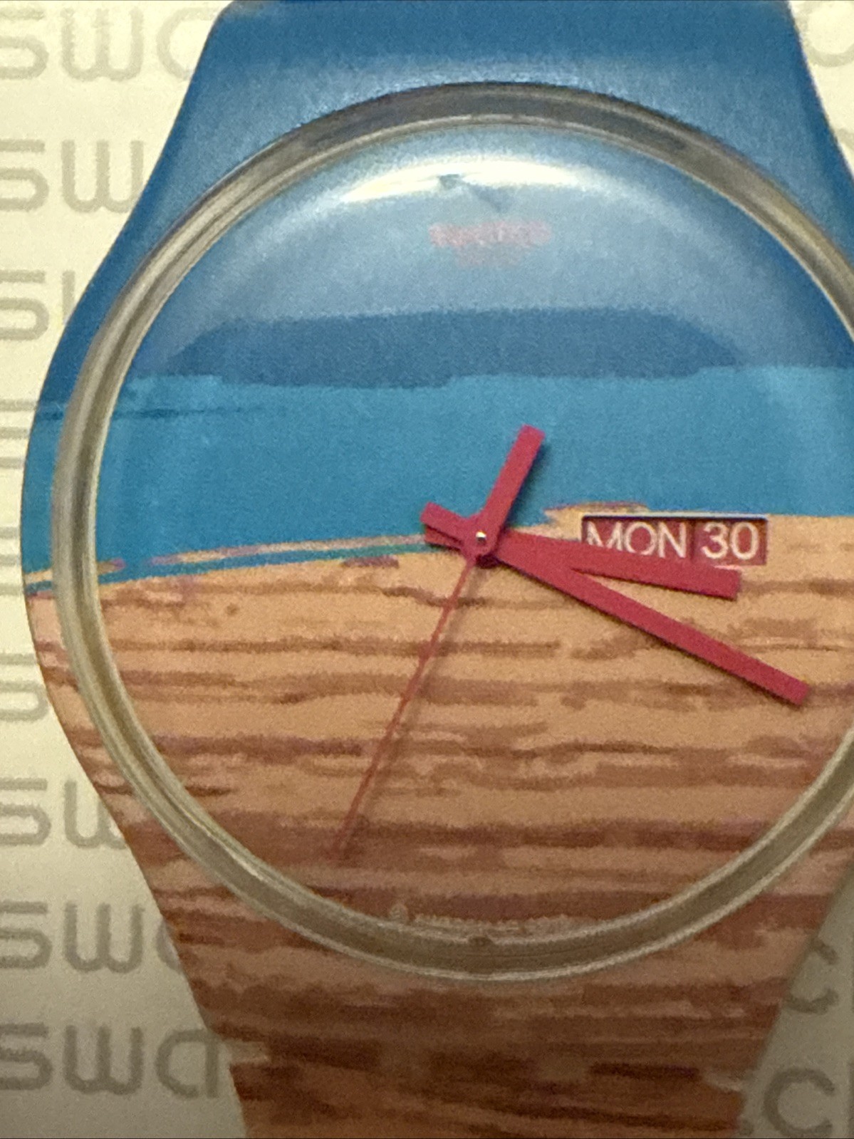 SWATCH WATCH NEW GENT BLUE PINE NEW WITH CASE AND PAPERS SUOK 706 2015