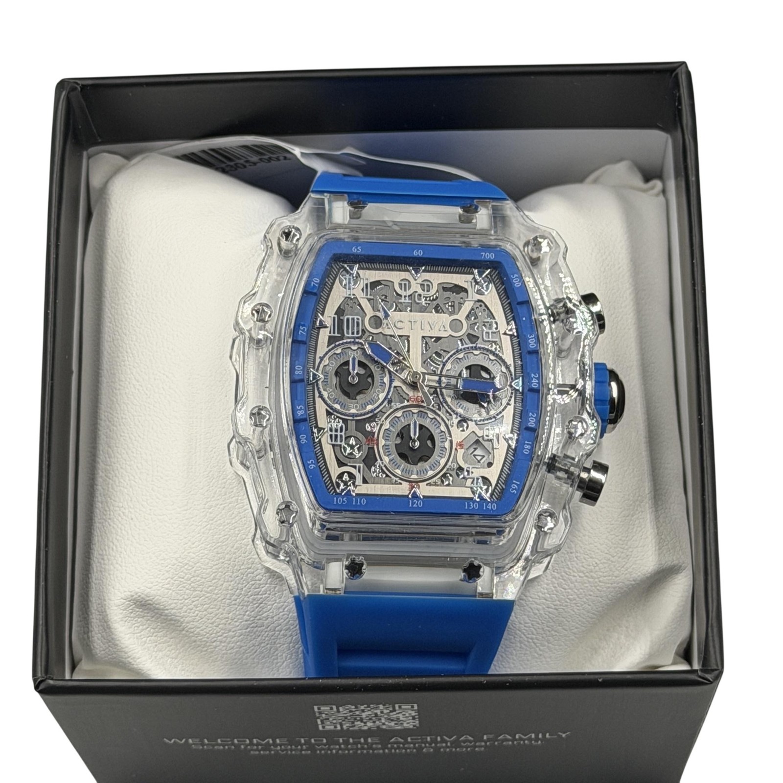 Invicta Men’s Wristwatch Activa Fury X Skeleton Dial 44.3m Blue NEW ACW2305-002