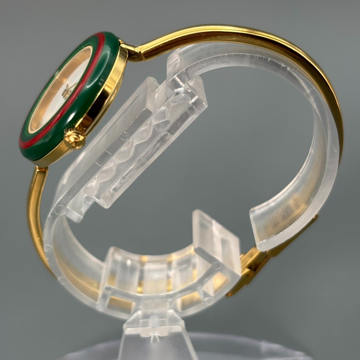 [Near MINT] GUCCI Change Bezel 11/12.2 Gold White Quartz Ladies 11 Colors Watch