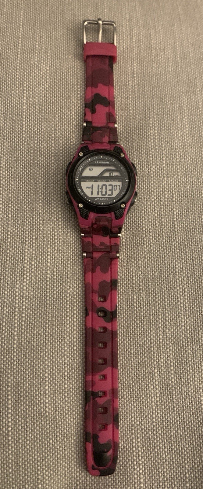 Amitron Women’s Pro-Sport Digital Chronograph Pink & Black Camo: New Battery