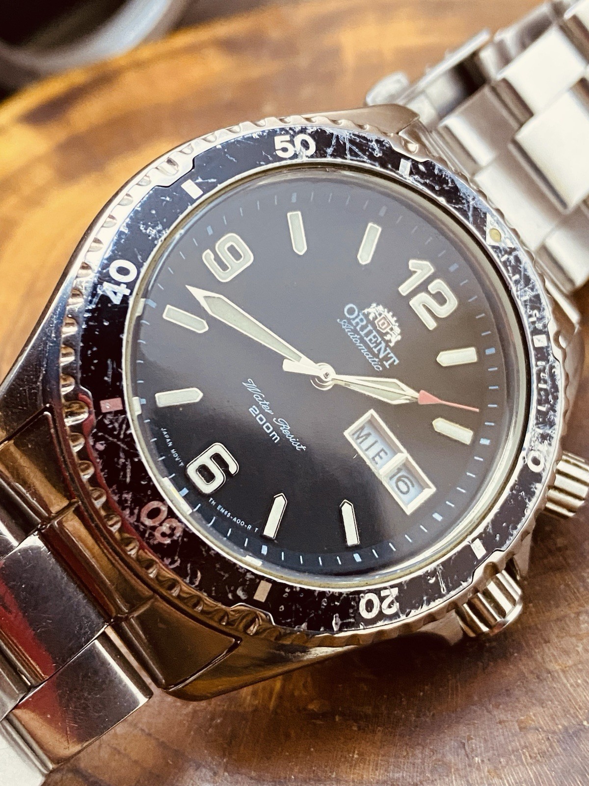 ORIENT Watch MAKO Automatic Mechanical Big Size Black Dail #7707