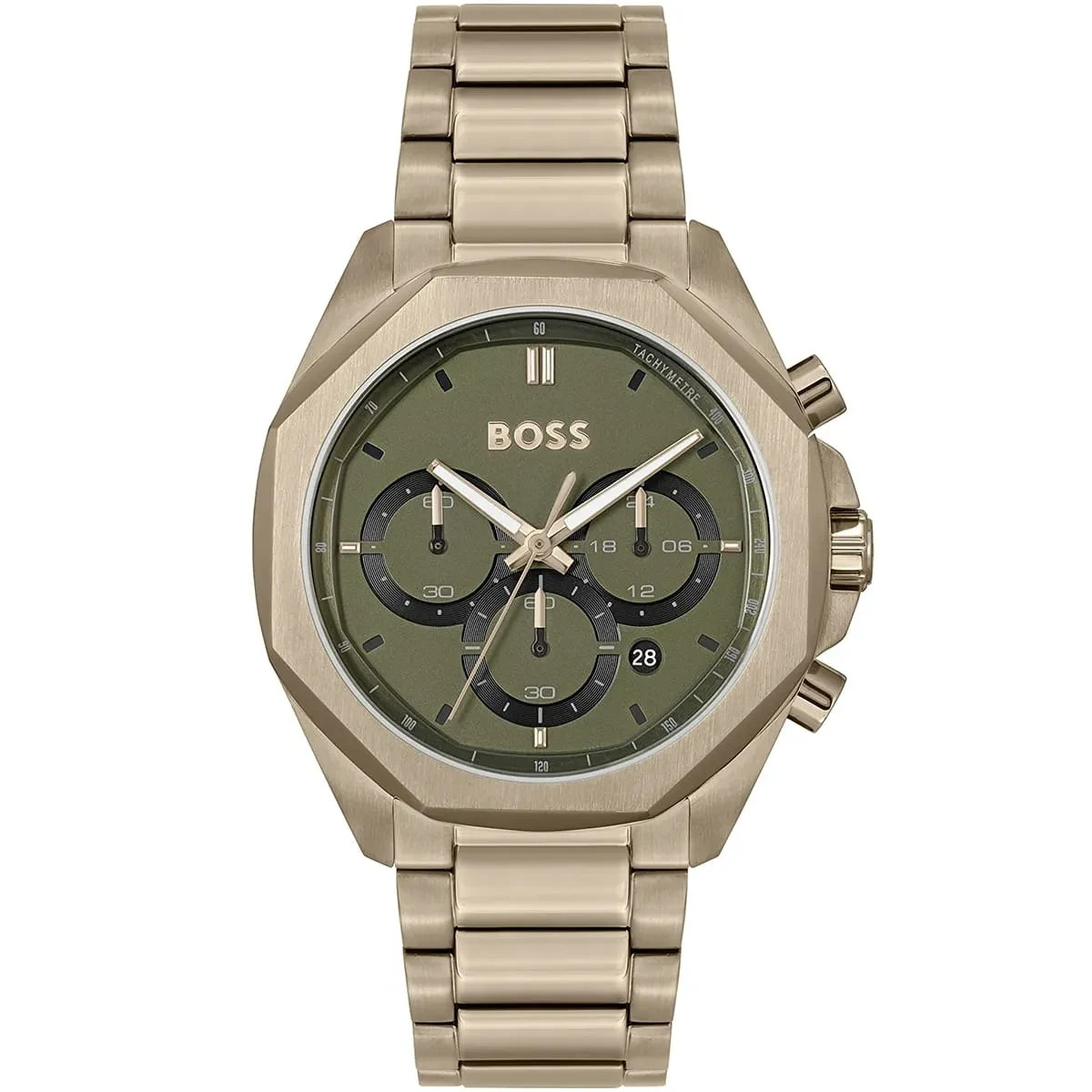 HUGO BOSS Cloud 1514019 Men’s Watch Olive Green Dial Bronze Gold Stainless Steel