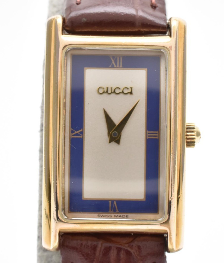 [ Near MINT ] Vintage GUCCI 2600L Blue Roman Dial 19mm Quartz Women’s Watch