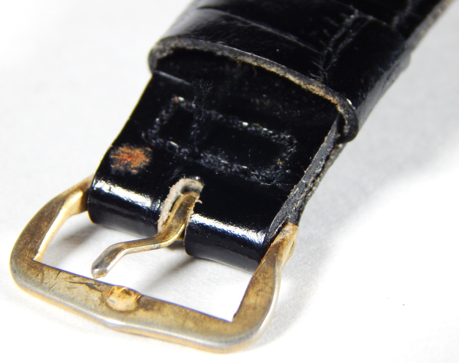 1960s WOLDMAN CALENDAR WATCH ANTI-MAGNETIC DATE WINDER MENS ALLIGATOR CALF PARTS