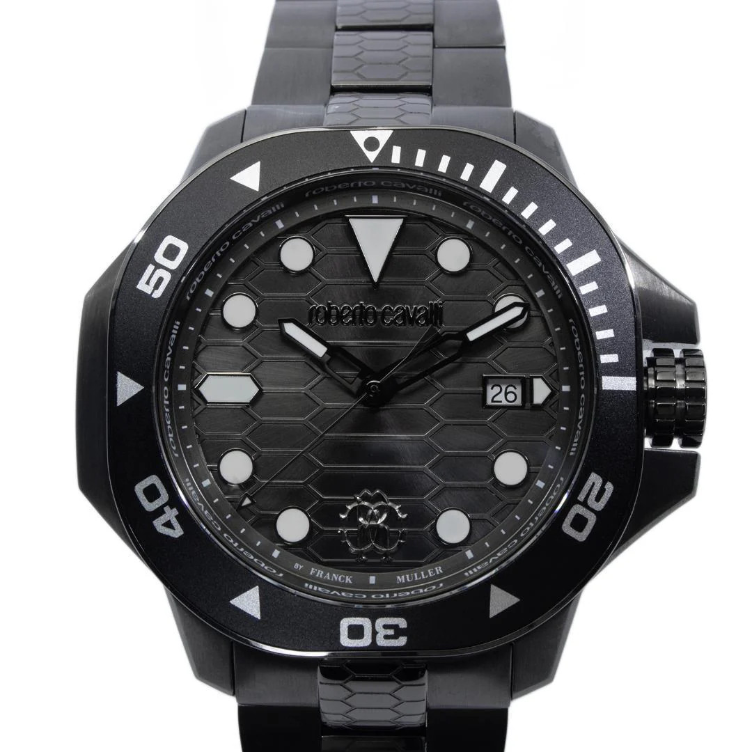 roberto cavalli BY FRANCK MULLER RV1G104M0081 Quartz Stainless Steel Black Snake