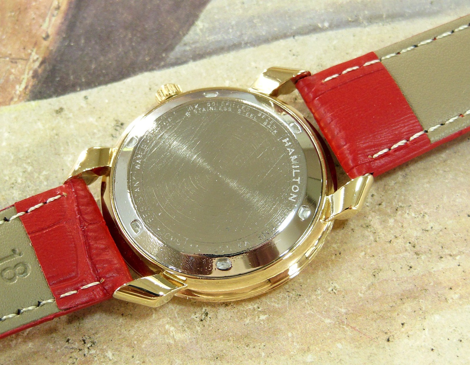 1950’s Vintage HAMILTON K-455 Automatic, Stunning RED Dial, Serviced / Warranty