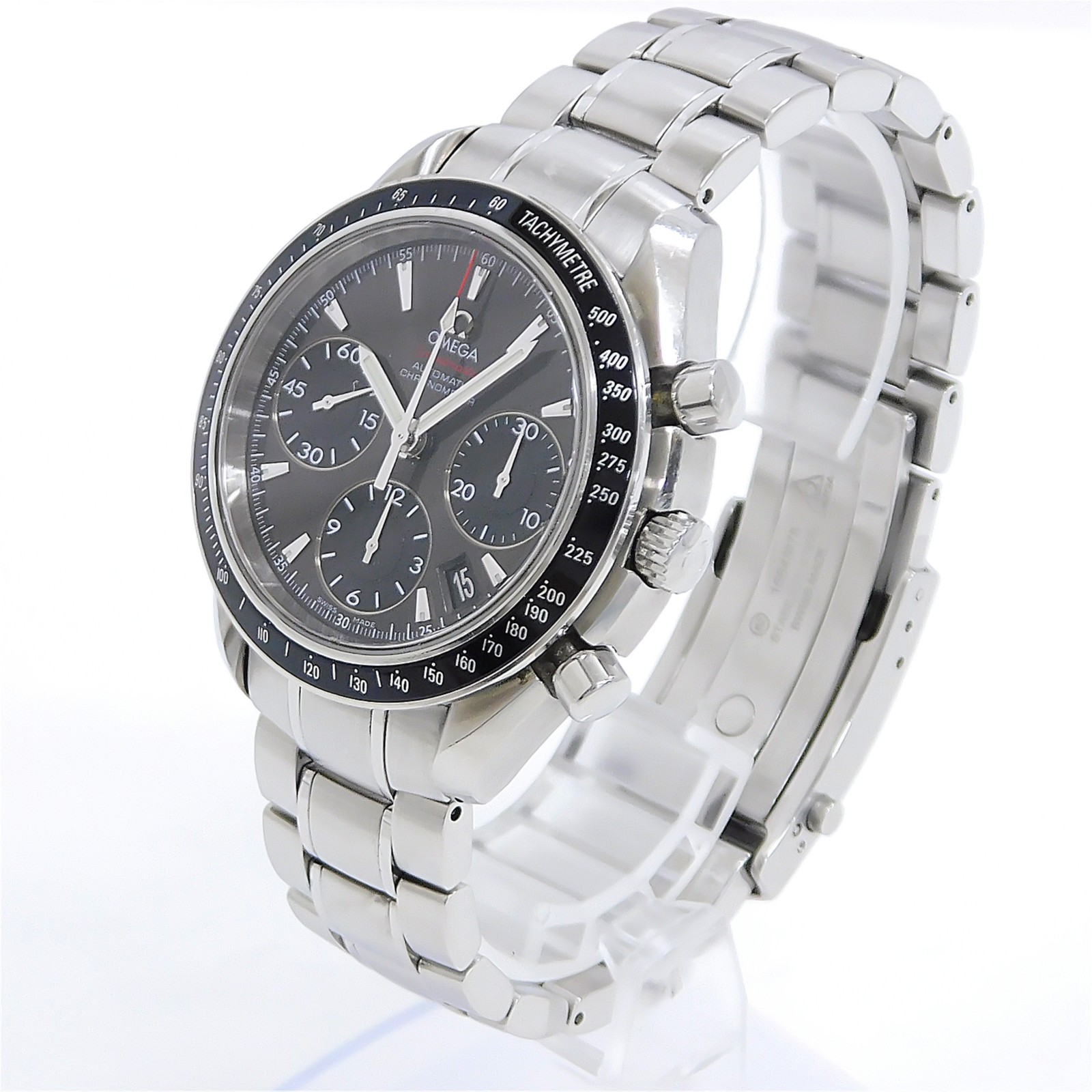 OMEGA Speedmaster Date 323.30.40.40.006.001 S. Steel Auto Men’s Watch #1384B