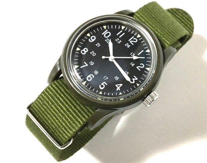 [NEW] Military Style Watch Olive Daiso Japan Hattori/Seiko Movement NOS RARE