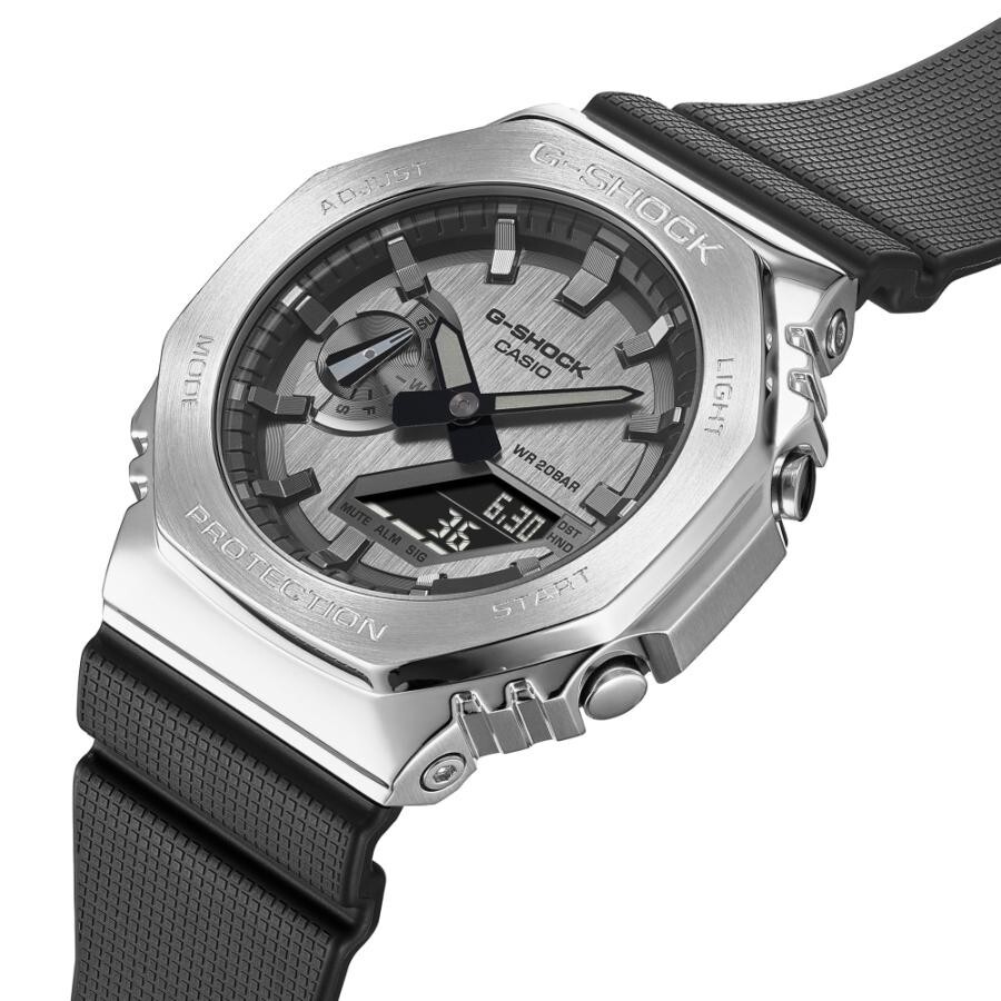 Casio G-shock GM-2100-1AJF Men’s Watch Metal Covered Black Japan 44.4mm Silver