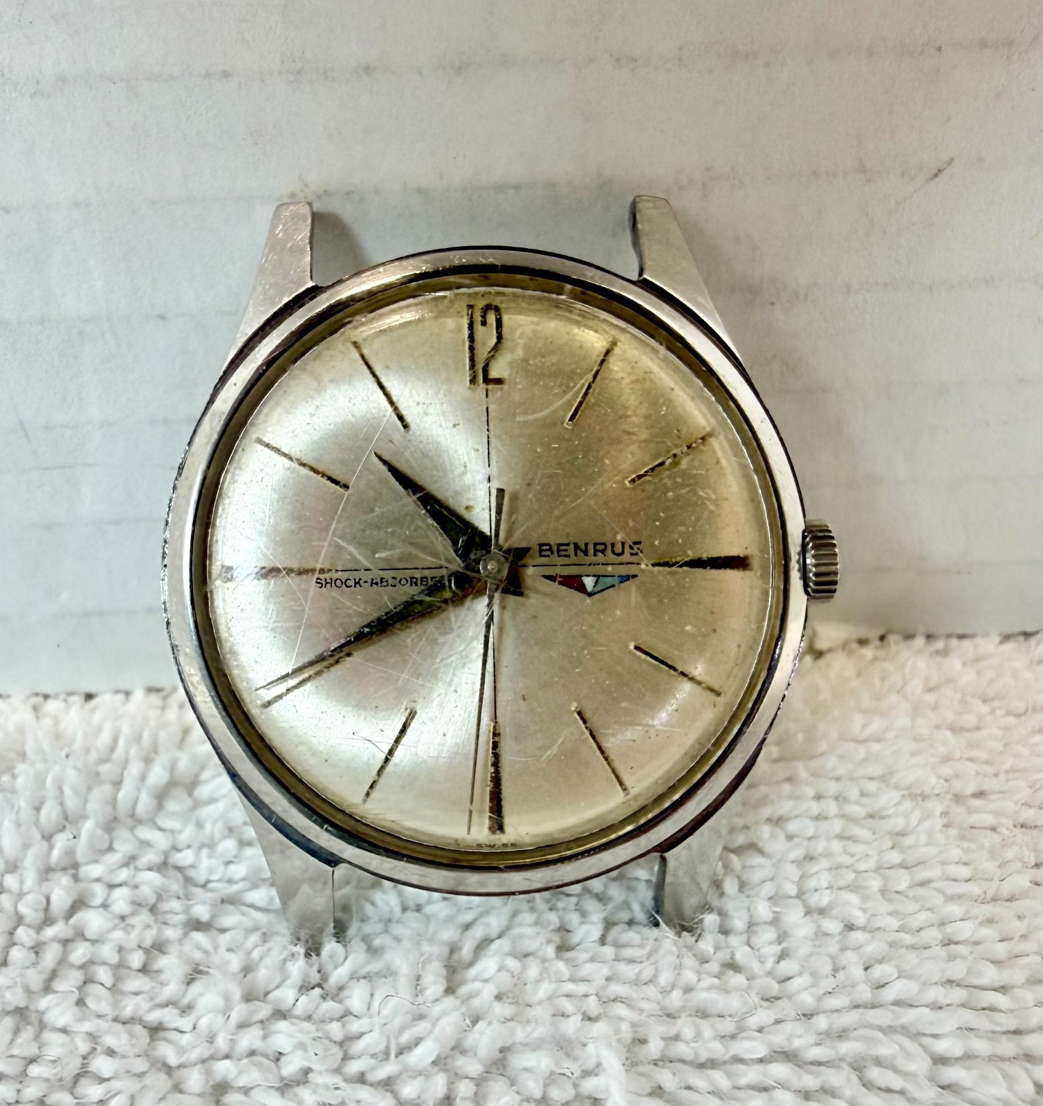 Vintage Benrus Swiss Manual Wind Men’s Wristwatch 33.5mm Parts/Repair No Band