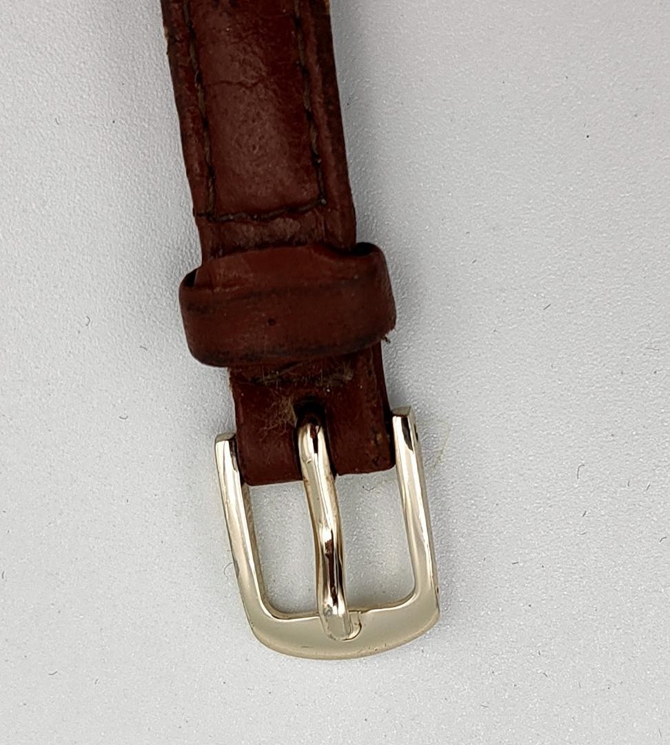 USED Katharine Hamnett KH-8803 Gold-Tone Rectangle Dress Watch | Japan