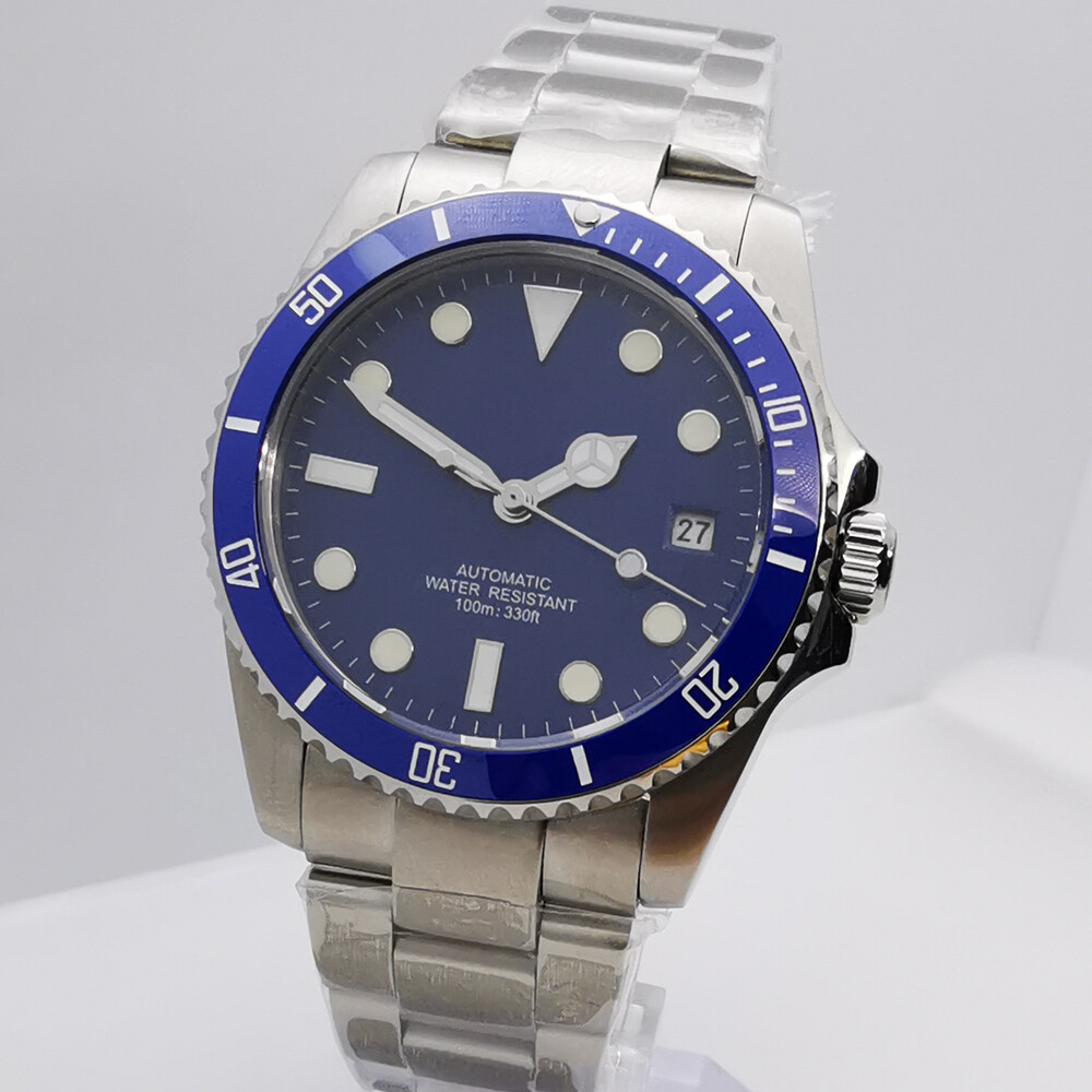 36mm black blue green sapphire glass steel bracelet nh35 automatic men’s watch
