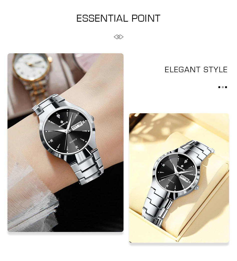 2026 Women Watch Quartz Waterproof Luminous Weekly Calendar Elegant