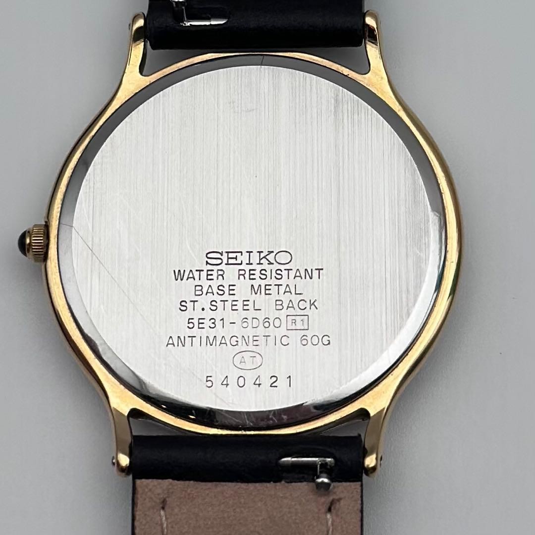 SEIKO DOLCE 5E31-6D60 Quartz Watch Roman Dial New Battery Band Japan used