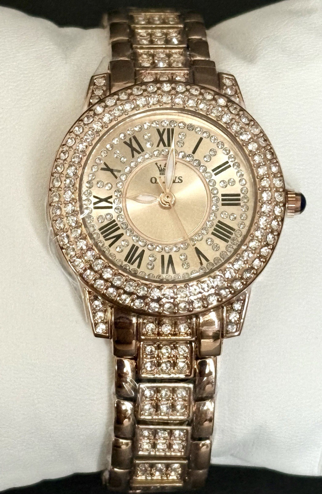 OLEVS Womens Watch Rose Gold, Rhinestones – Classy, Fancy, Casual, Stylish