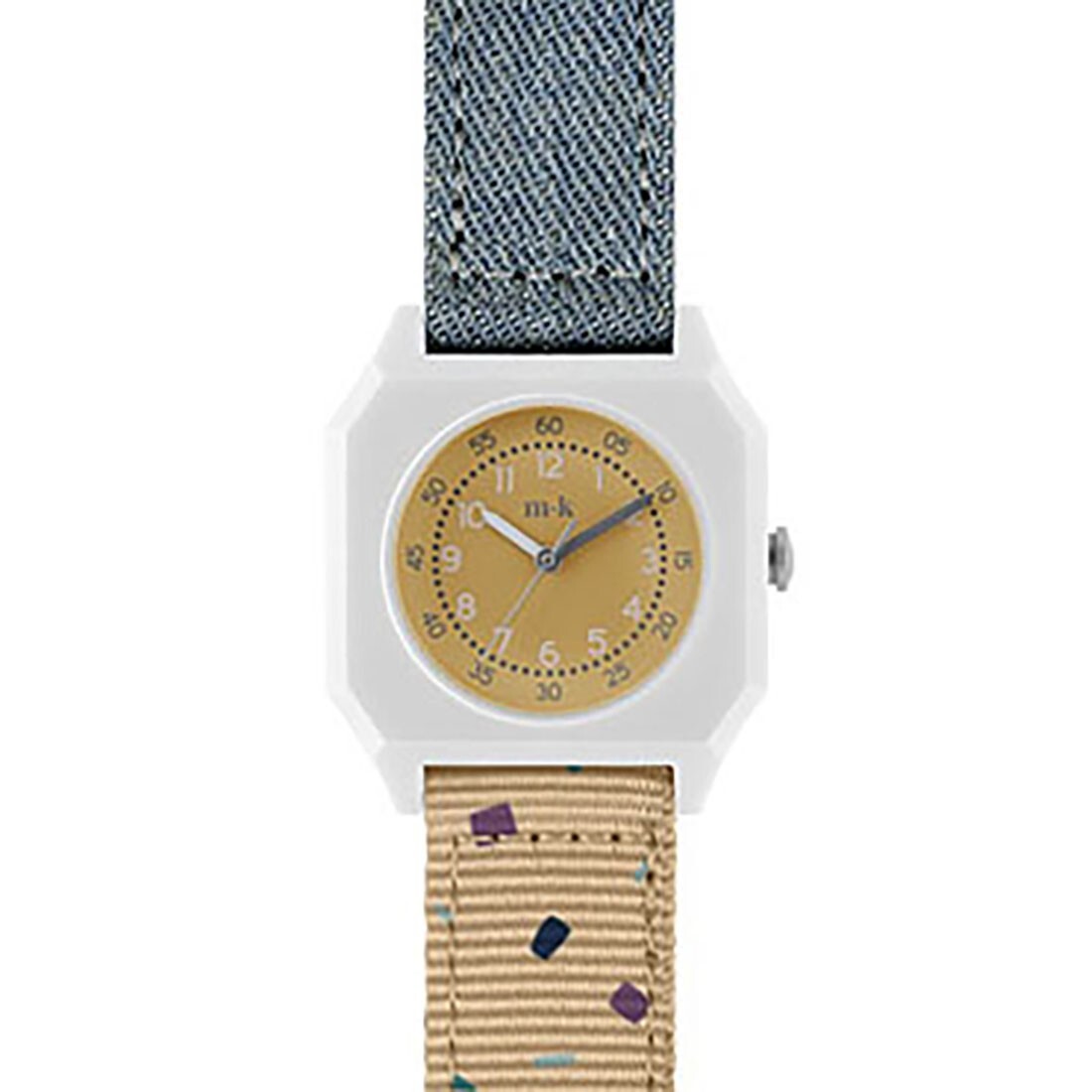 Mini Kyomo Confetti Quartz Beige Jeans Fabric Watch Child Women
