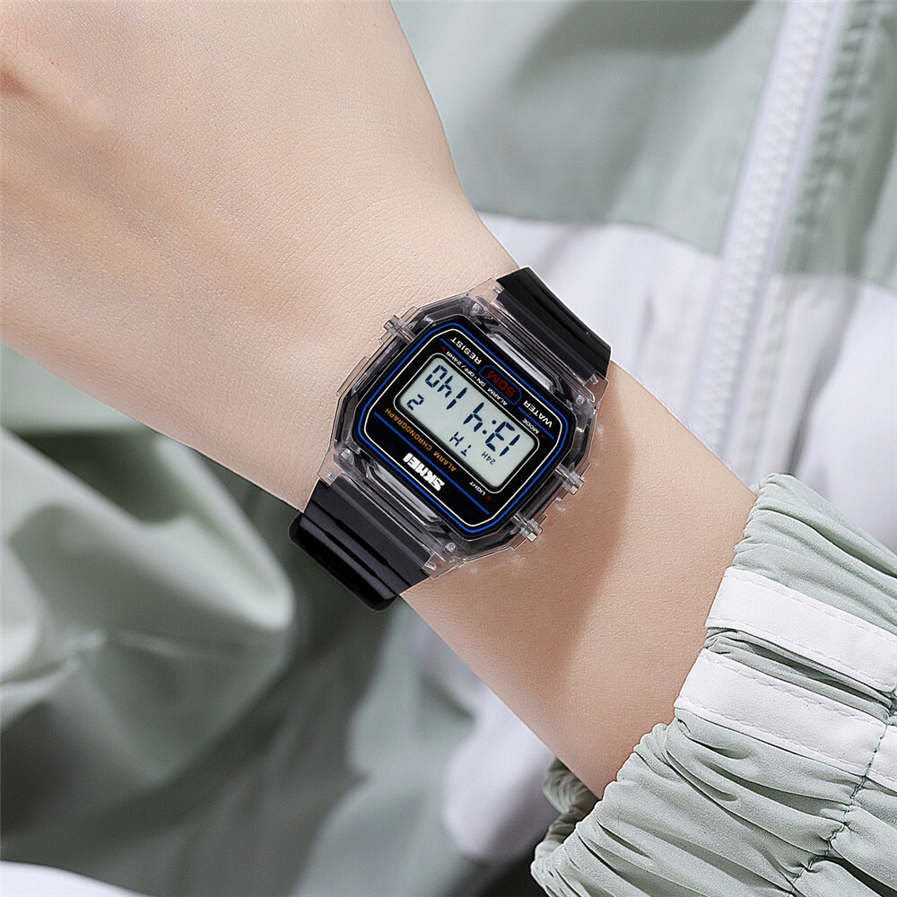 SKMEI Men’s Digital Sport Watch Silicone Rectangle Dial Waterproof Wristwatch