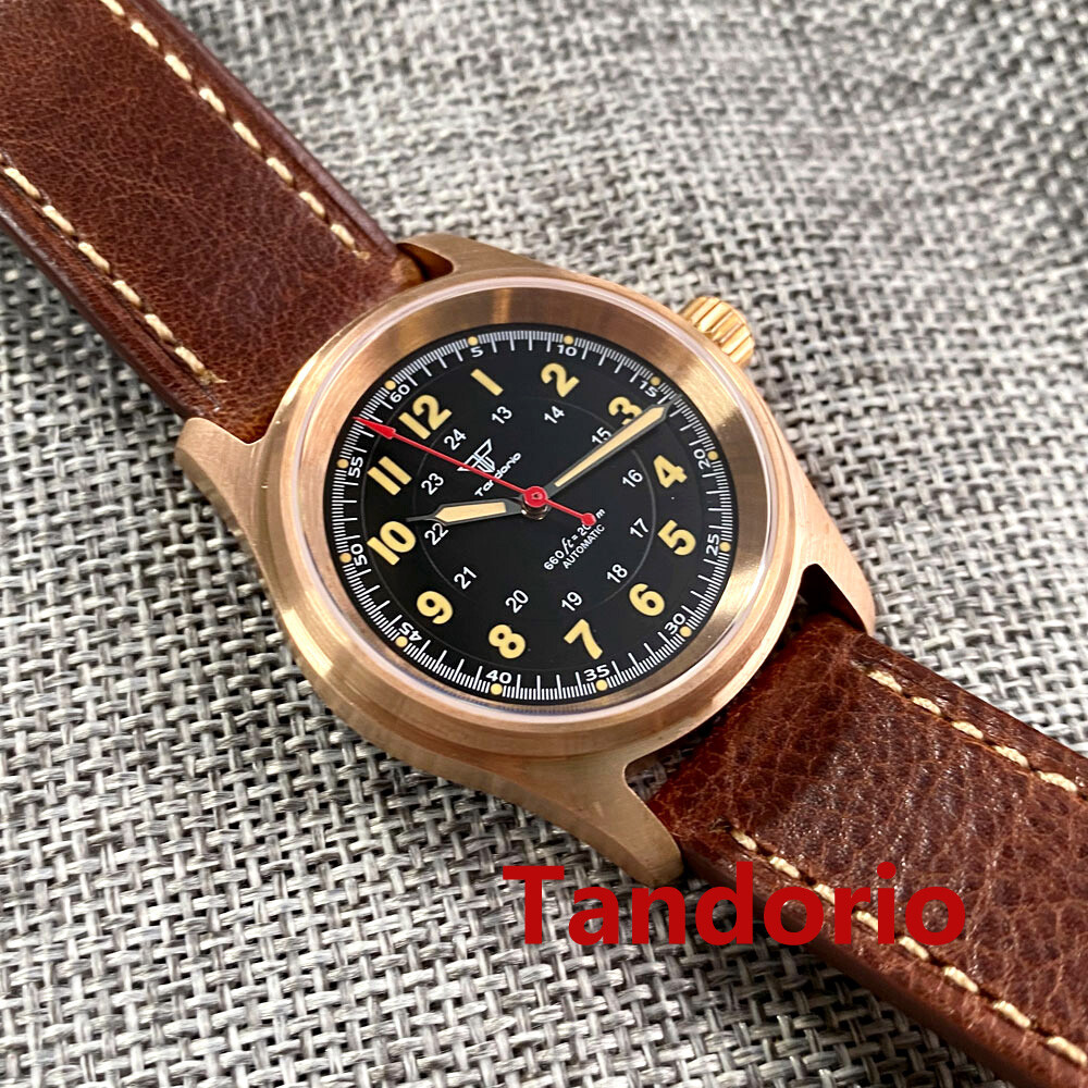 Classic 36mm Pilot Bronze Watch For Men 20ATM Diver Sapphire Glass NH35A Miyota