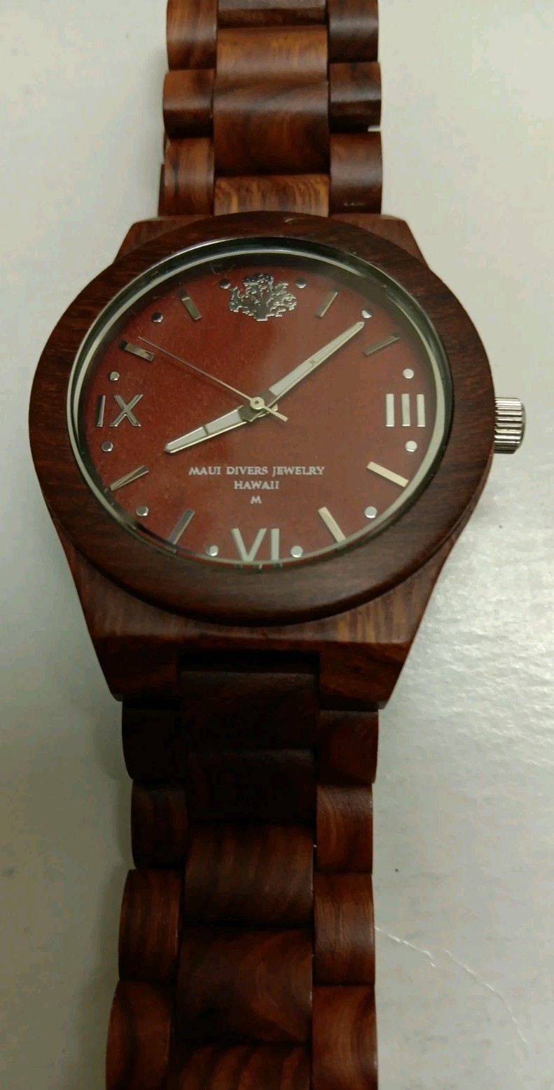 Maui Divers Jewelry Watch Sandalwood Wood Hawaii